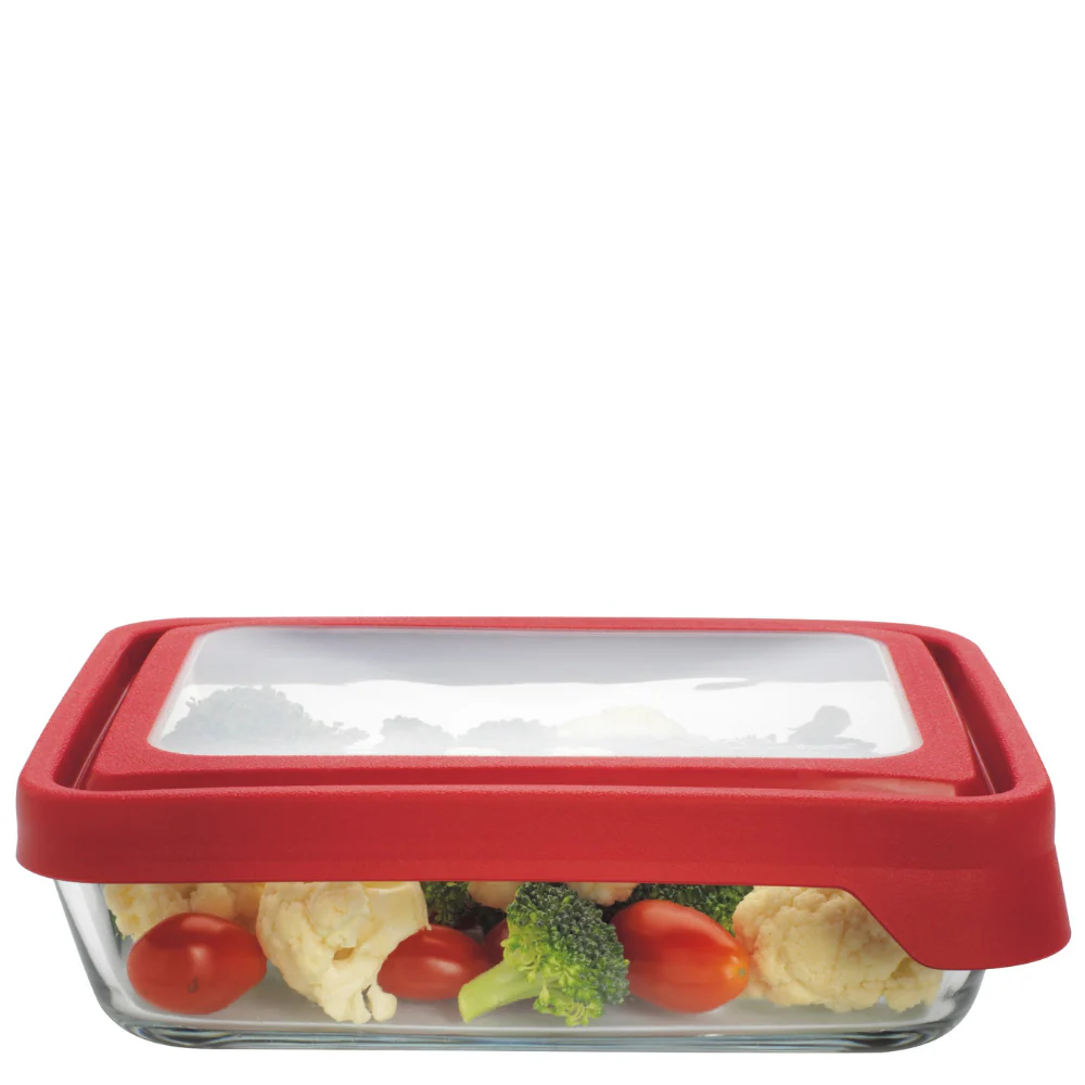 Clearance Anchor Hocking® TrueSeal™ Storage Rectangle 6 cup w/Cherry Lid