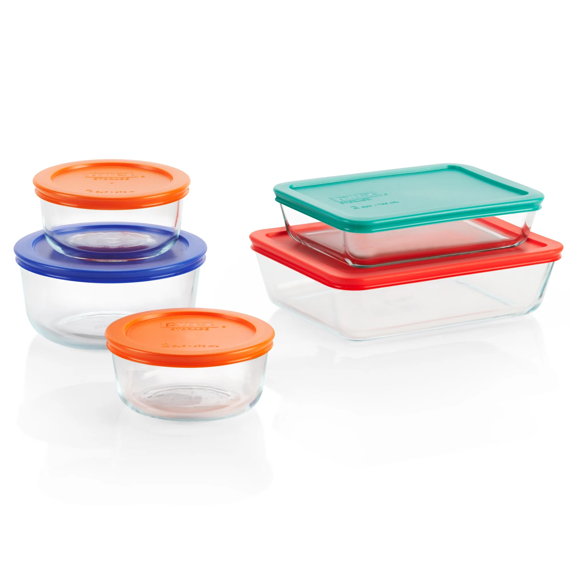 Pyrex® Simply Store 5 Piece Set (2, 4, 3, 6 Cup-Coloured)