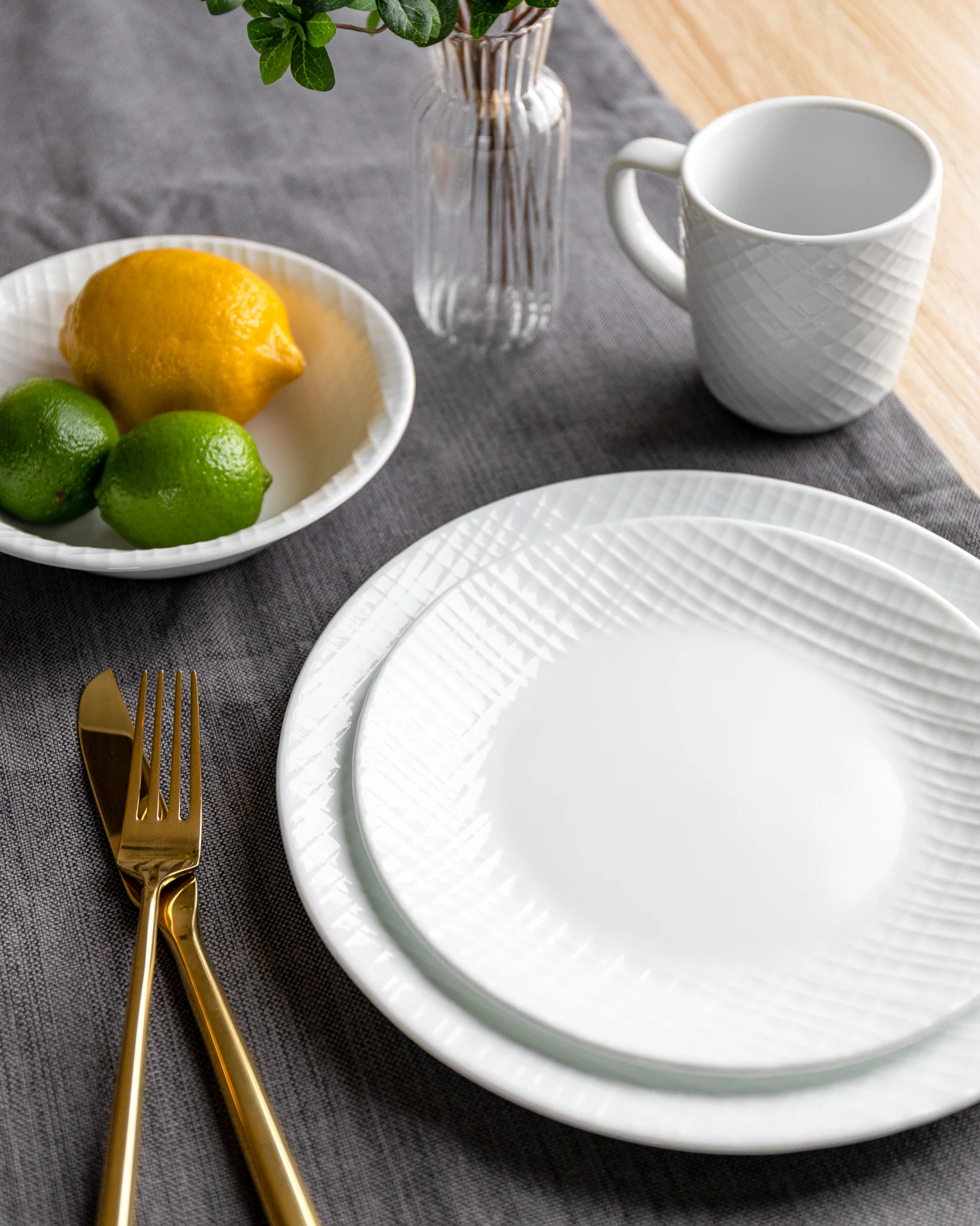 Corelle® Linen Weave 12 Piece Dinner Set - Image 2