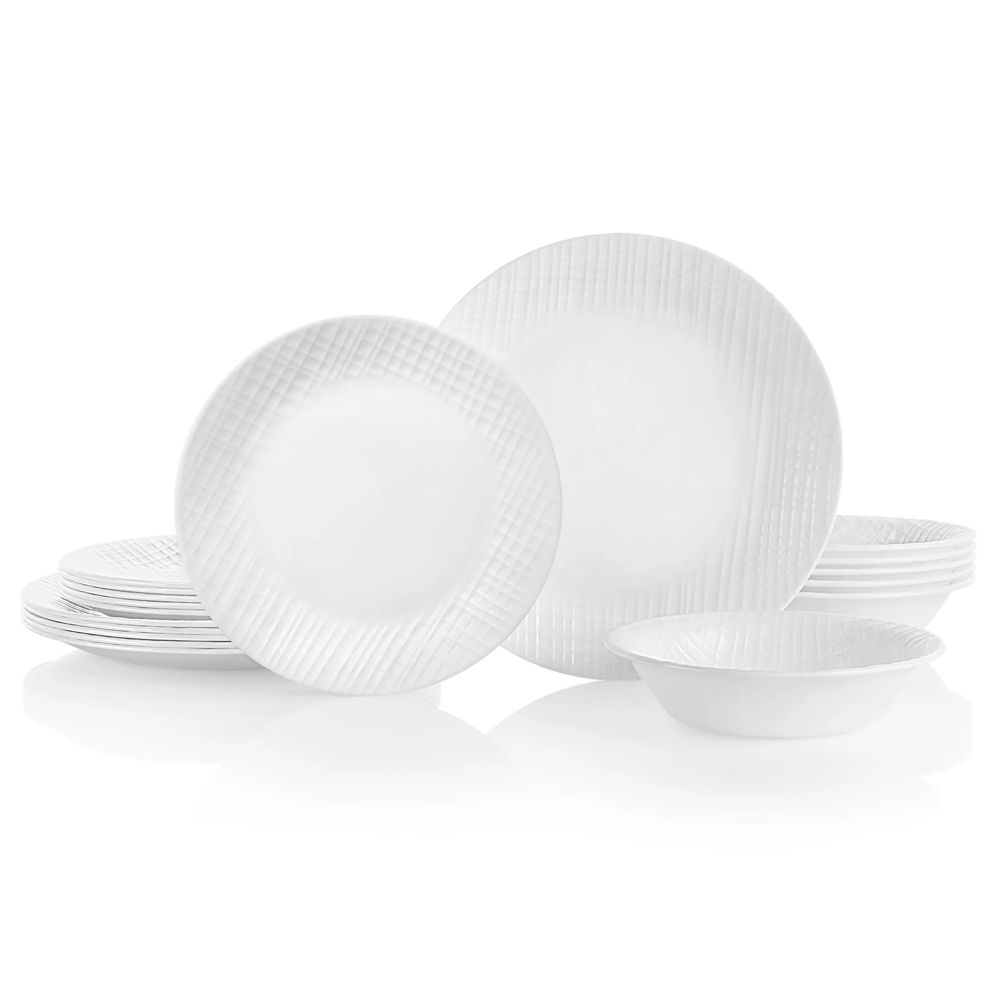 Corelle® Linen Weave 18 Piece Dinner Set - Image 2