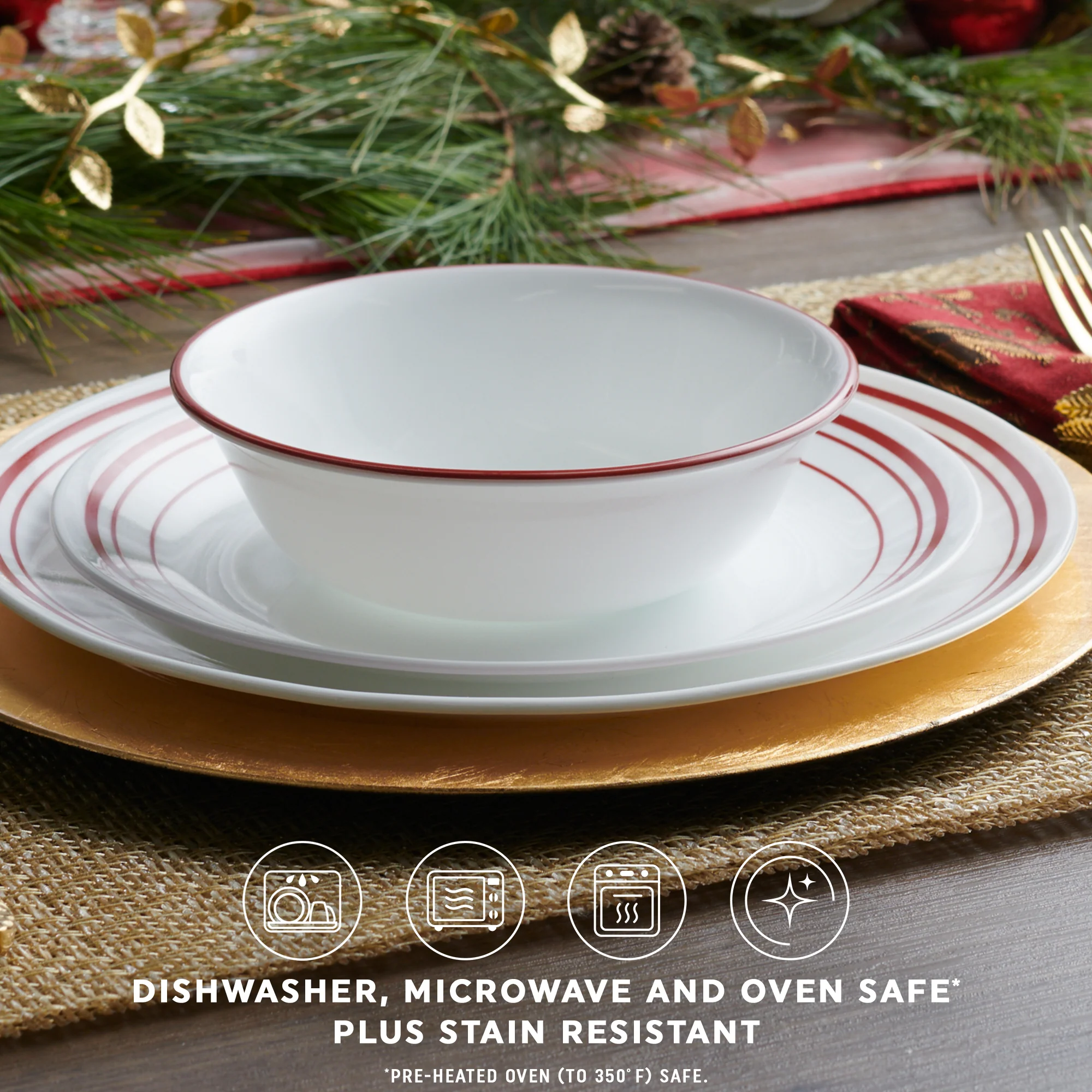 Corelle® Logan 18 Piece Dinner Set-DTCM - Image 5