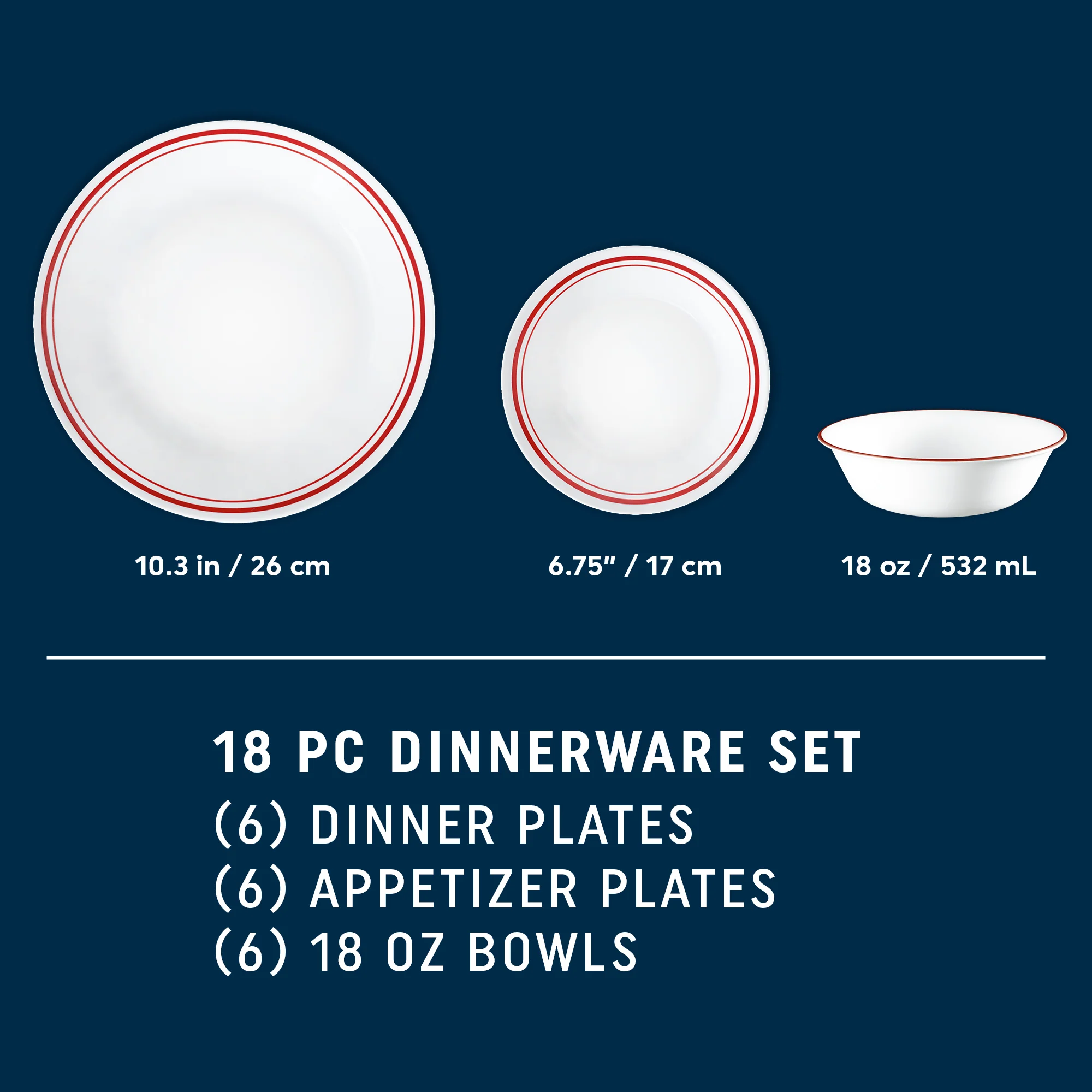 Corelle® Logan 18 Piece Dinner Set-DTCM - Image 6