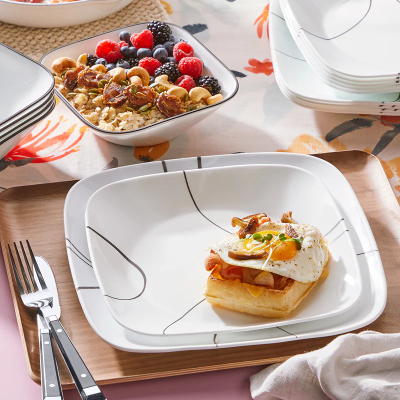 Corelle® Square Simple Lines 18 Piece Dinner Set - Image 2
