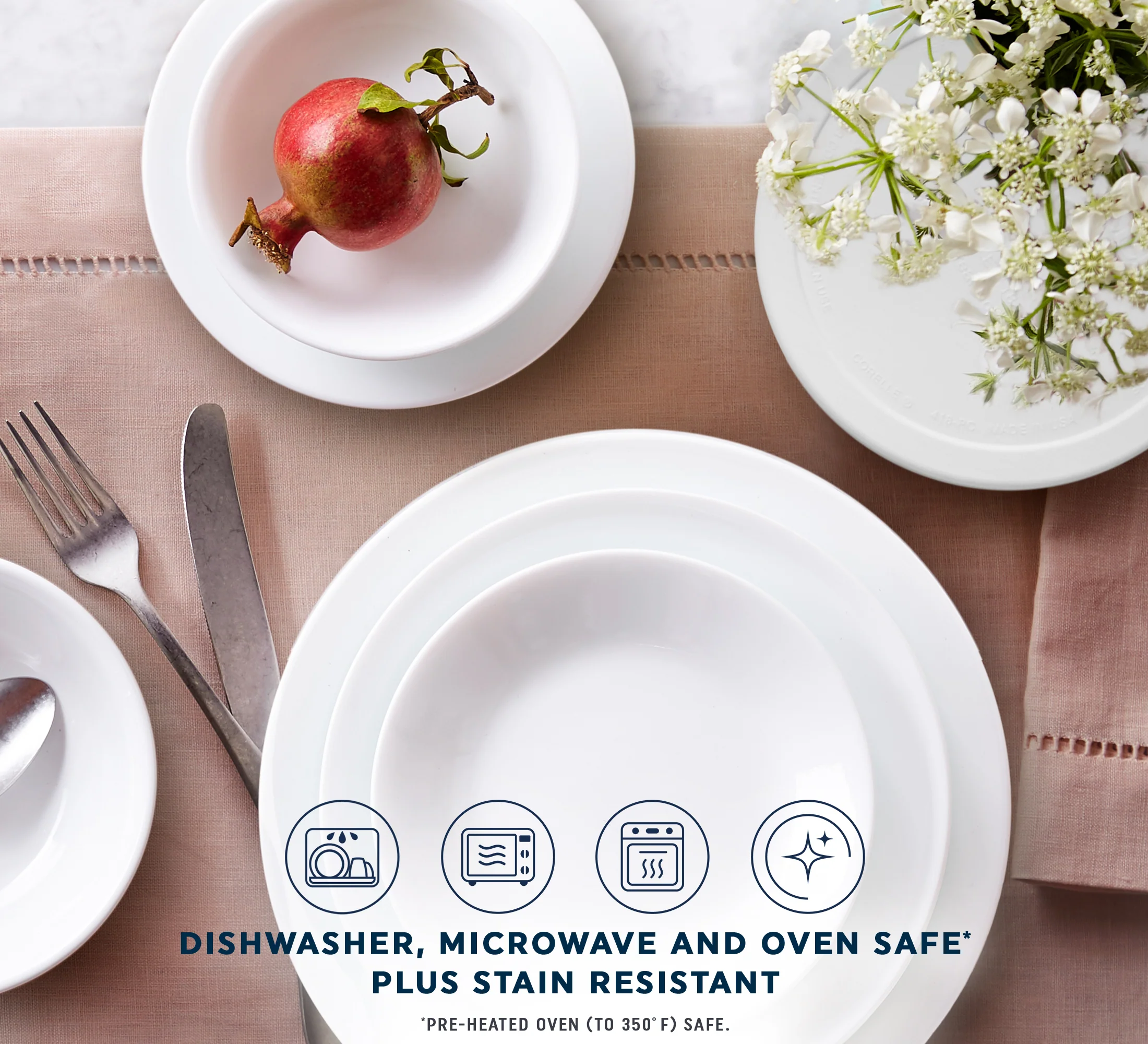 Corelle® Winter Frost White 50 Piece Dinner Set - Image 2