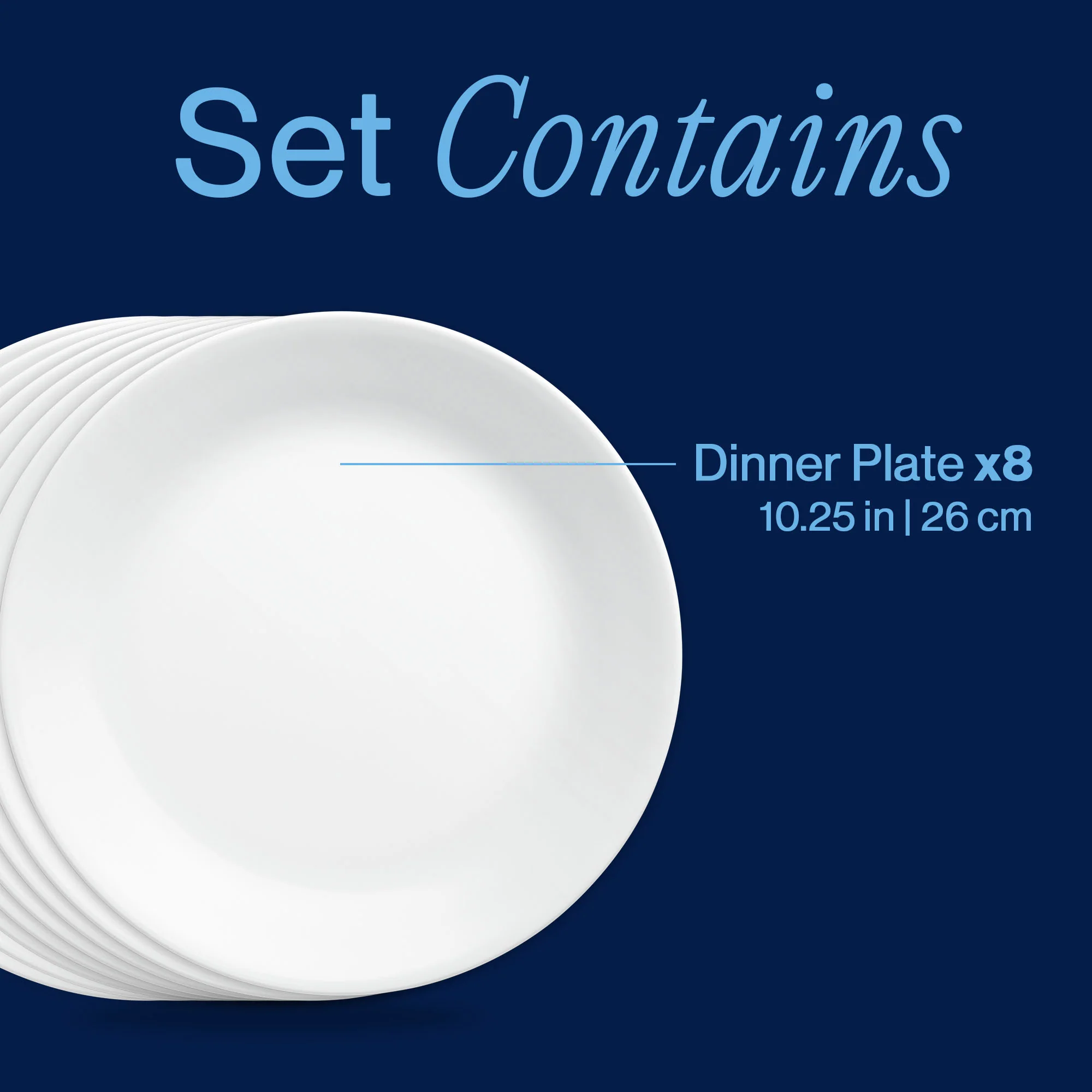 Corelle® Winter Frost White Dinner Plate 26 cm-8 Pack -DTCM - Image 2