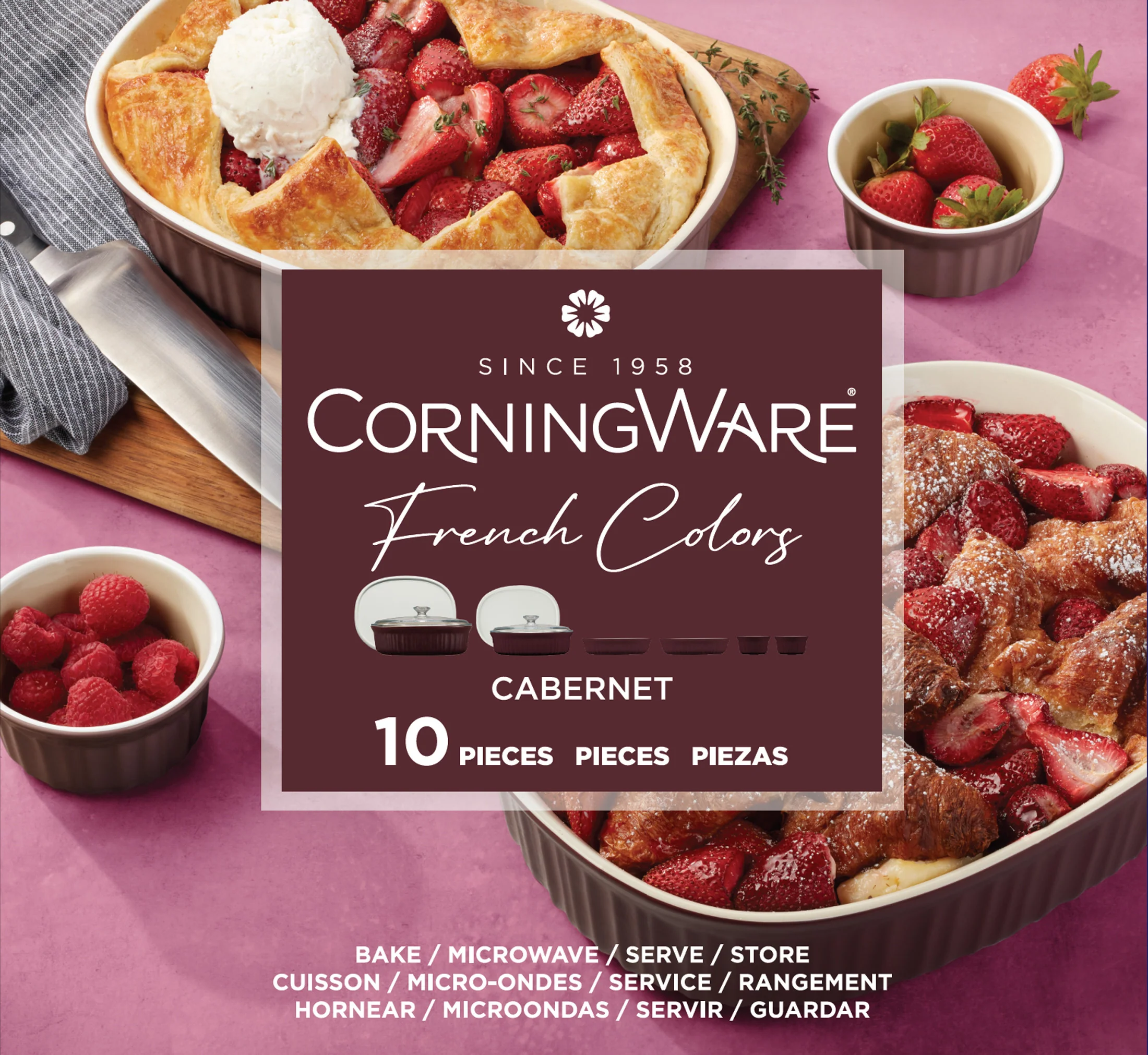 CLEARANCE Corningware® FW Colors 10 Piece Set Cabernet - Image 7