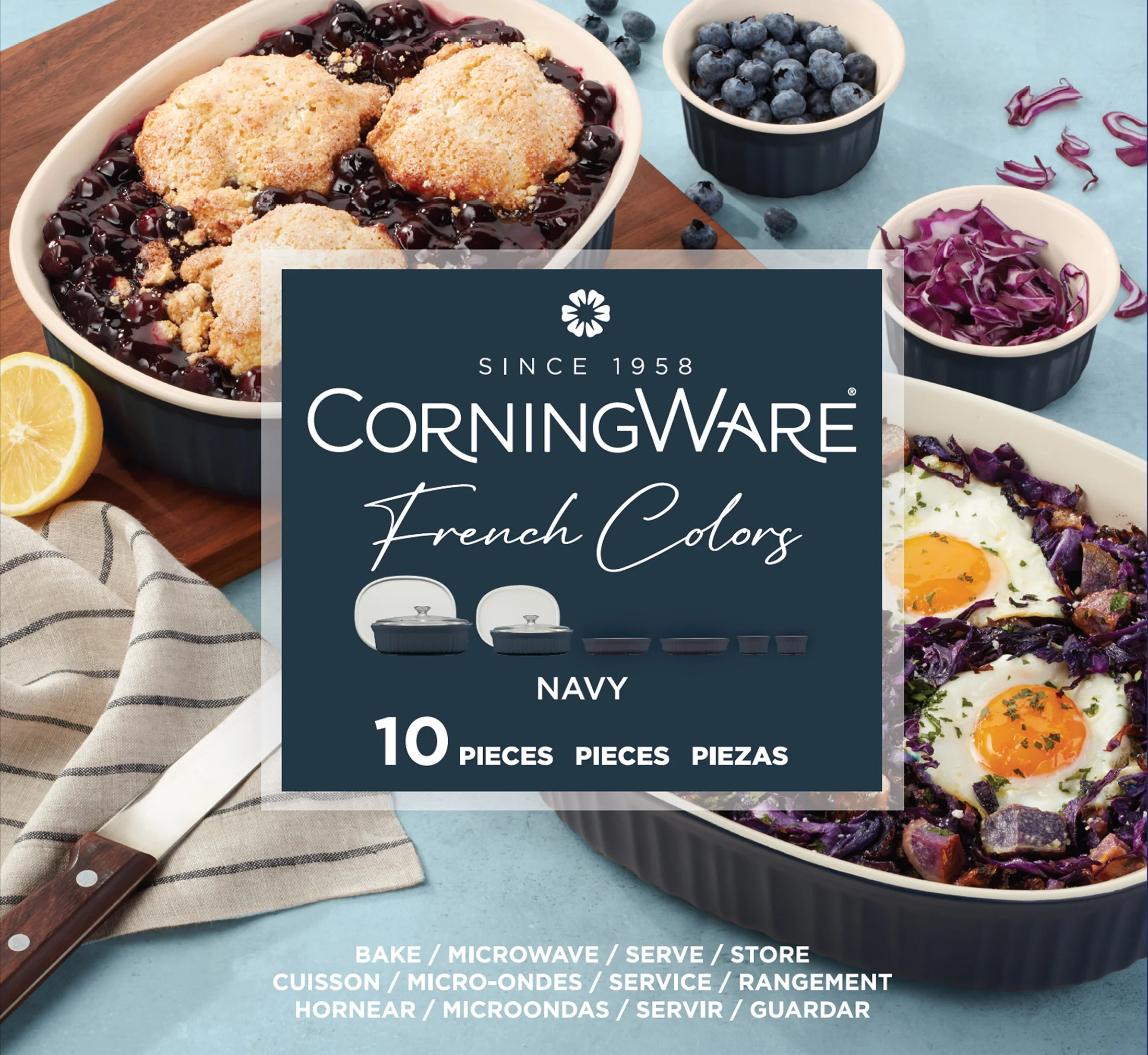 Corningware® FW Colors 10 Piece Set Navy - Image 7