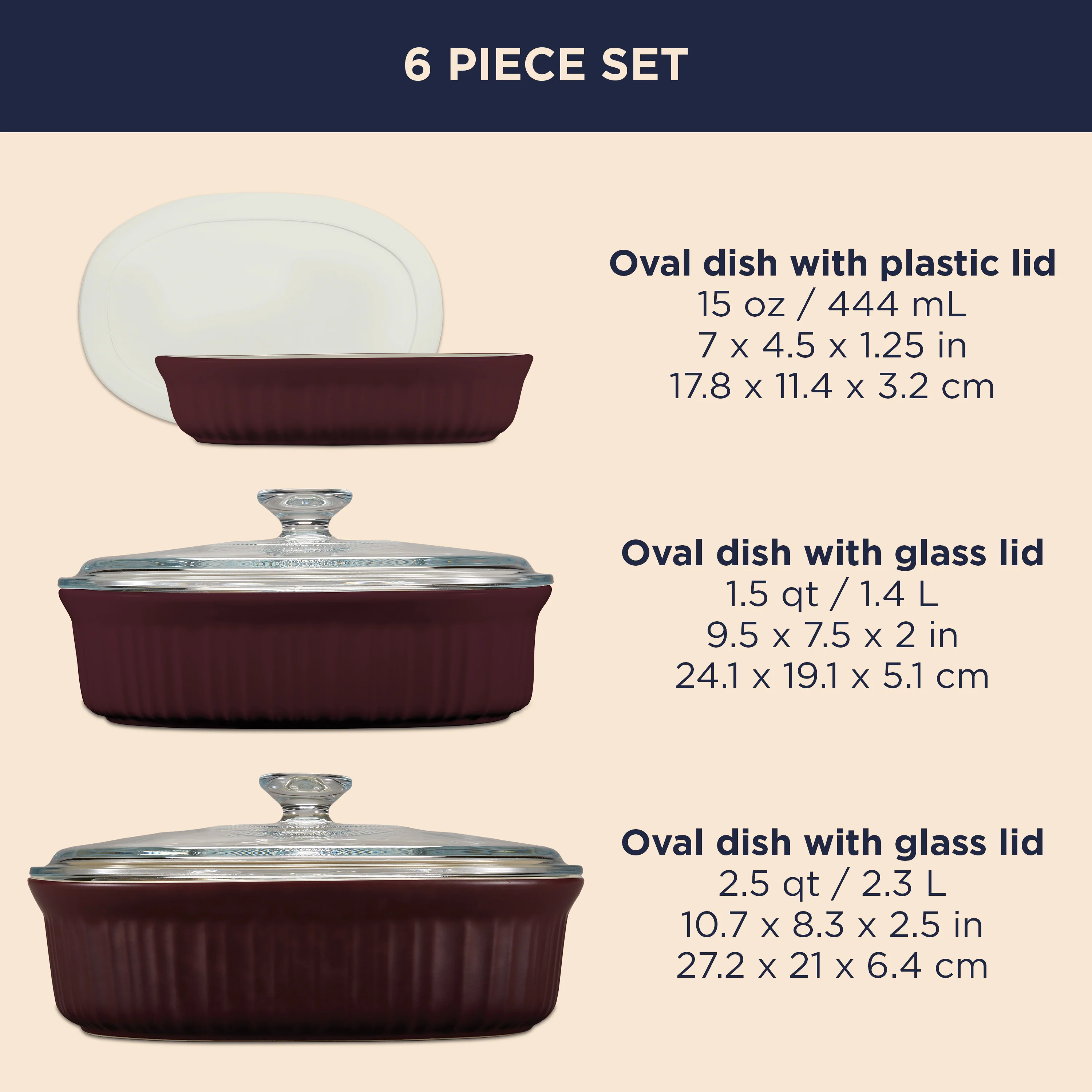 Corningware® FW Colors 6 Piece Set Cabernet - Image 6
