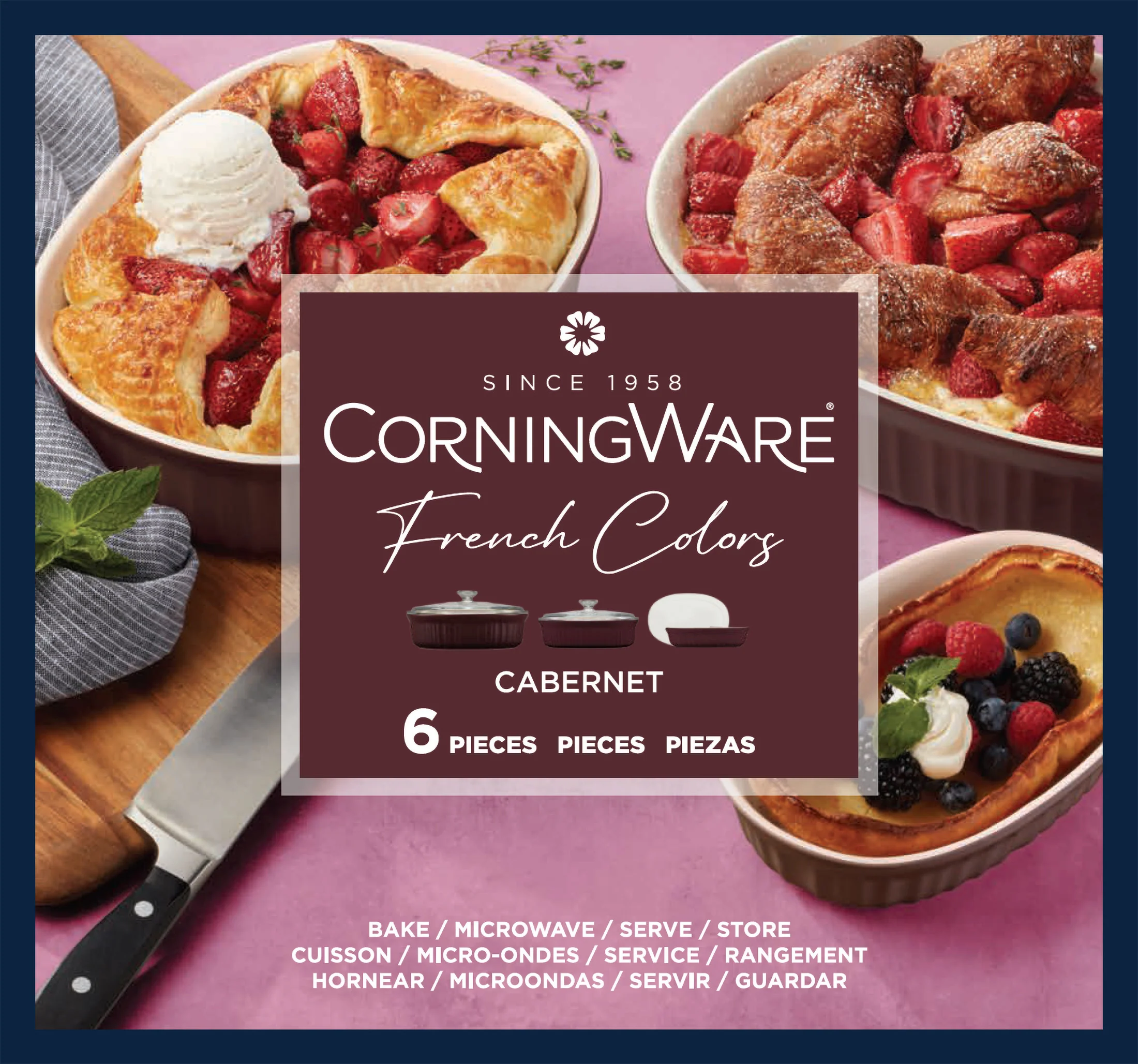 Corningware® FW Colors 6 Piece Set Cabernet - Image 7