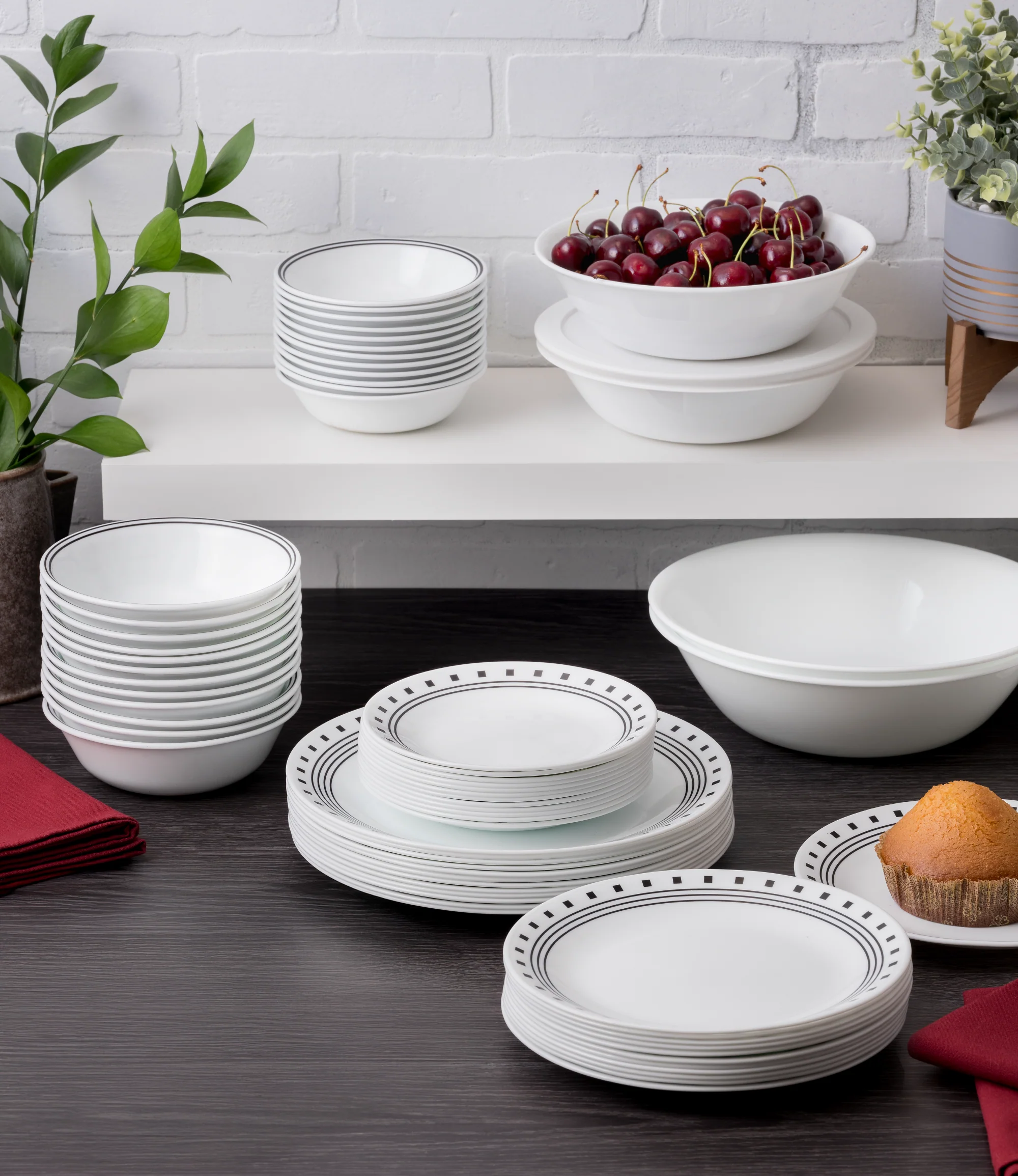 Corelle® City Block 18 Piece Dinner Set-DTCM - Image 2