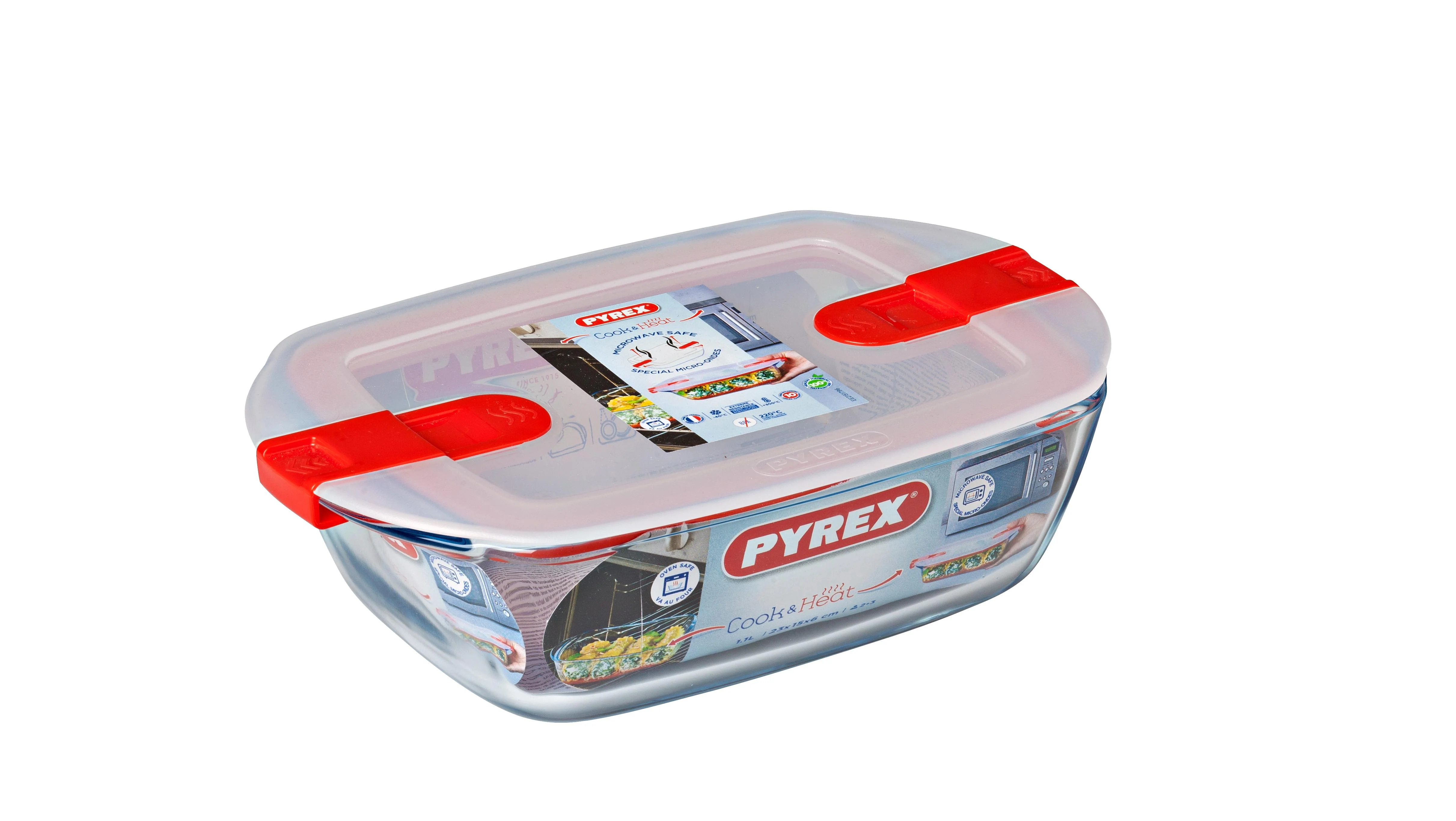 PYREX® Cook & Heat Rectangle Storage w/vented Lid 1.2L - Image 6