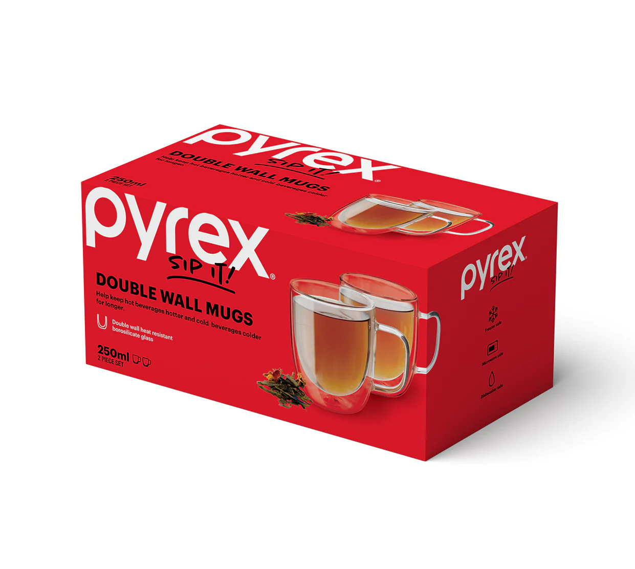 Pyrex® Double Wall Mug 250mL-2 Pack - Image 2