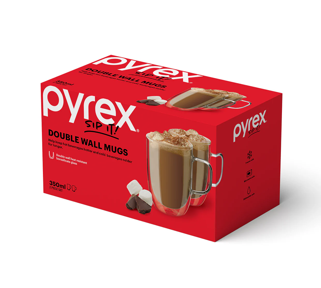 Pyrex® Double Wall Mug 350mL-2 Pack - Image 2