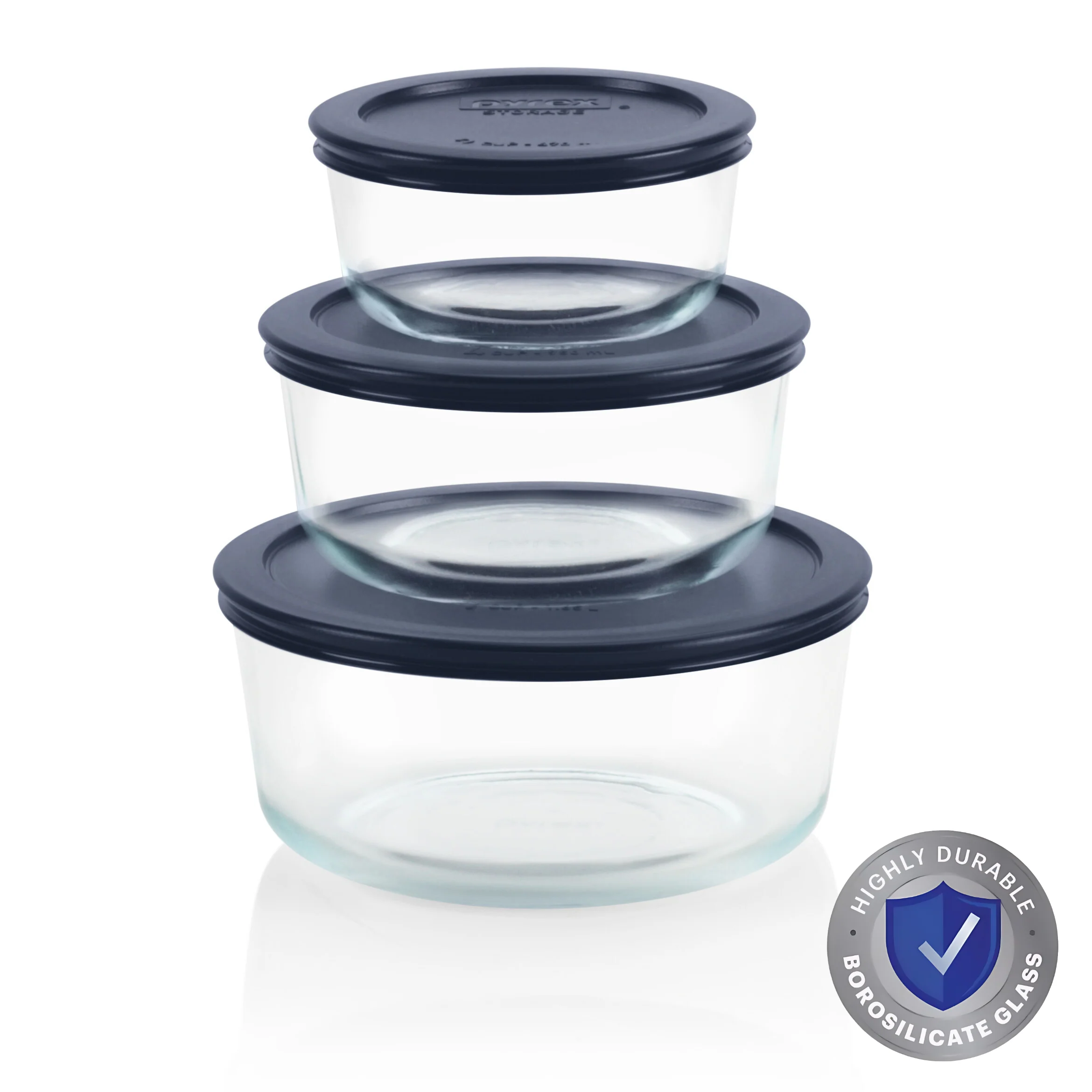 Pyrex® Simply Store Storage 3 Piece Set (2, 4, 7 Cup-Navy Blue)