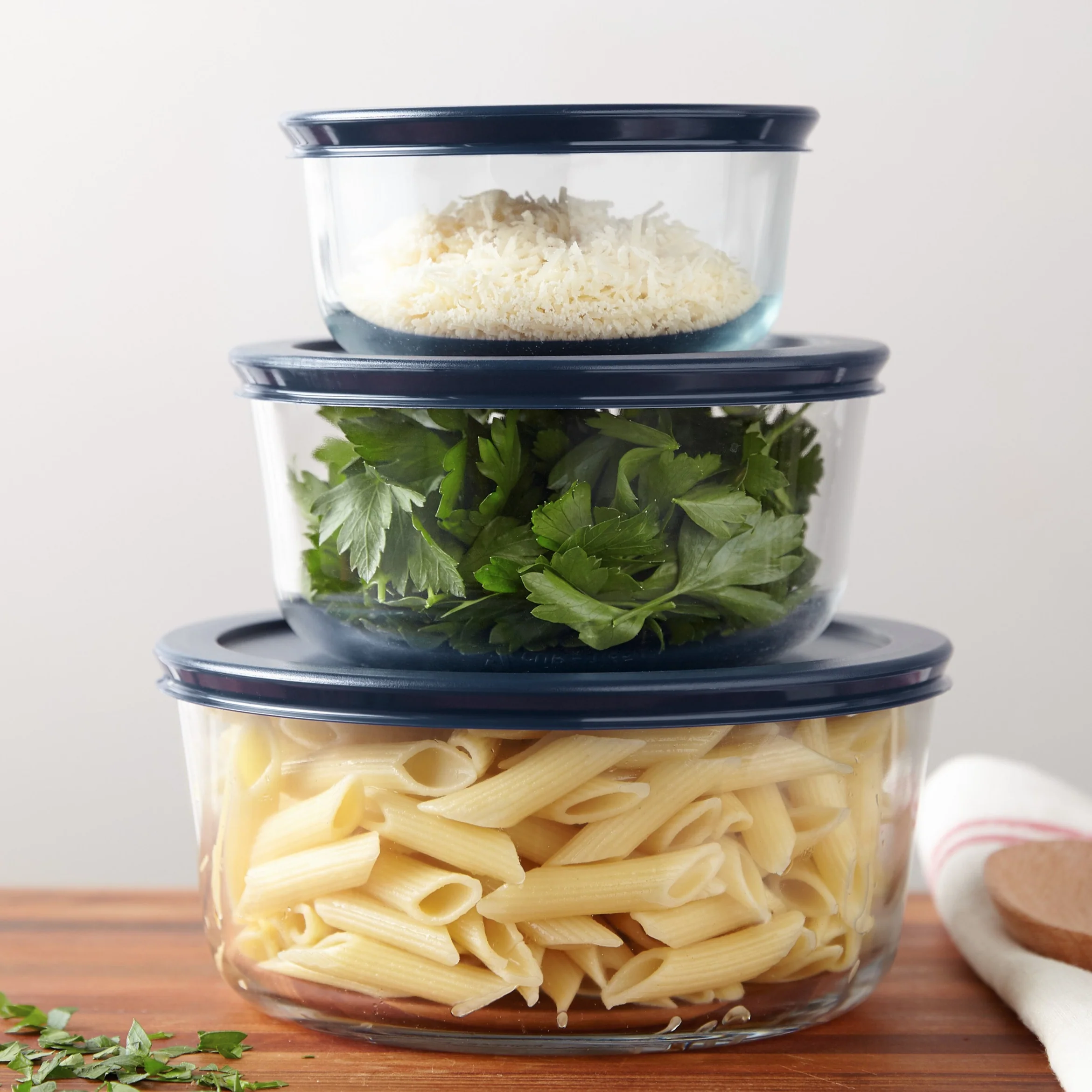 Pyrex® Simply Store Storage 3 Piece Set (2, 4, 7 Cup-Navy Blue) - Image 2