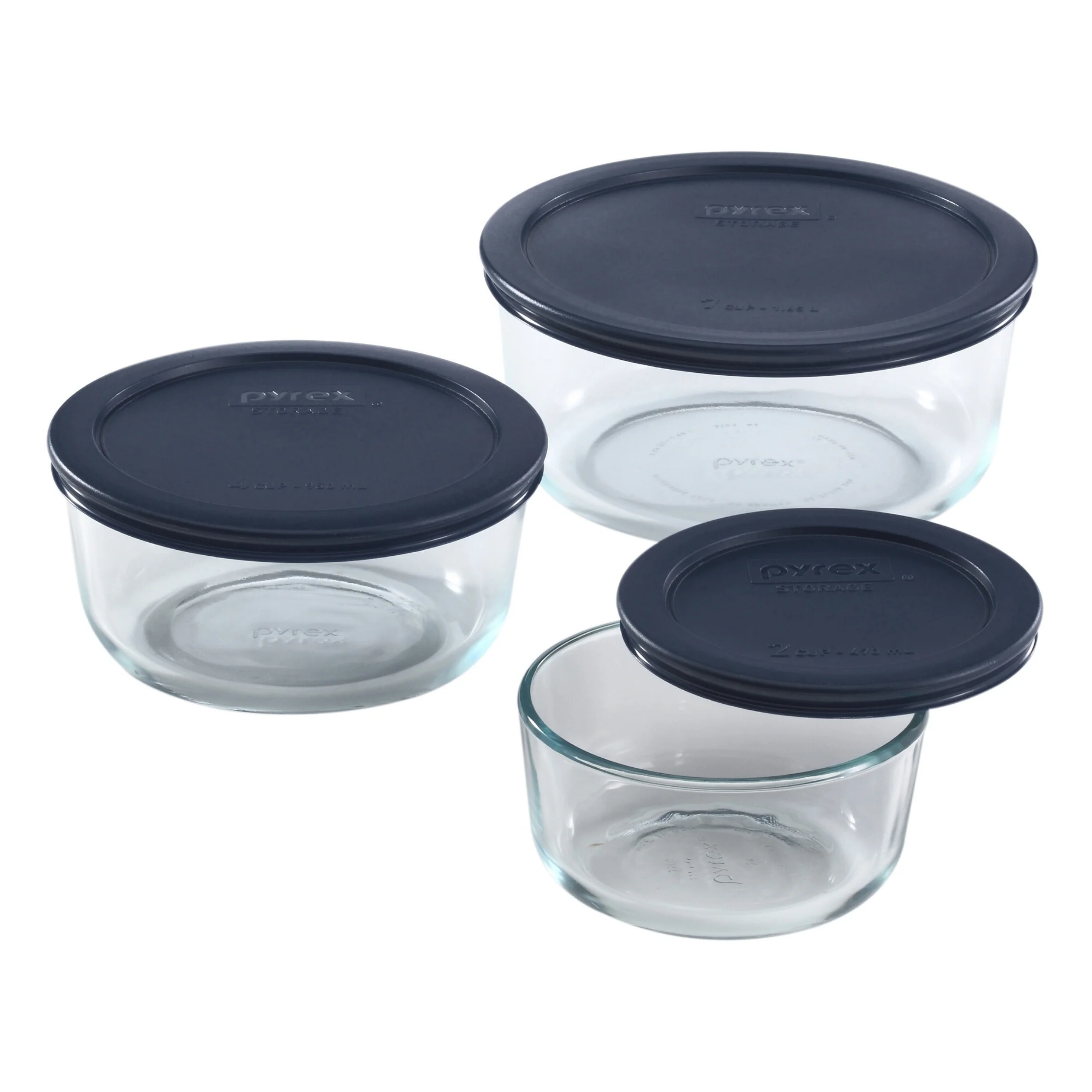 Pyrex® Simply Store Storage 3 Piece Set (2, 4, 7 Cup-Navy Blue) - Image 3