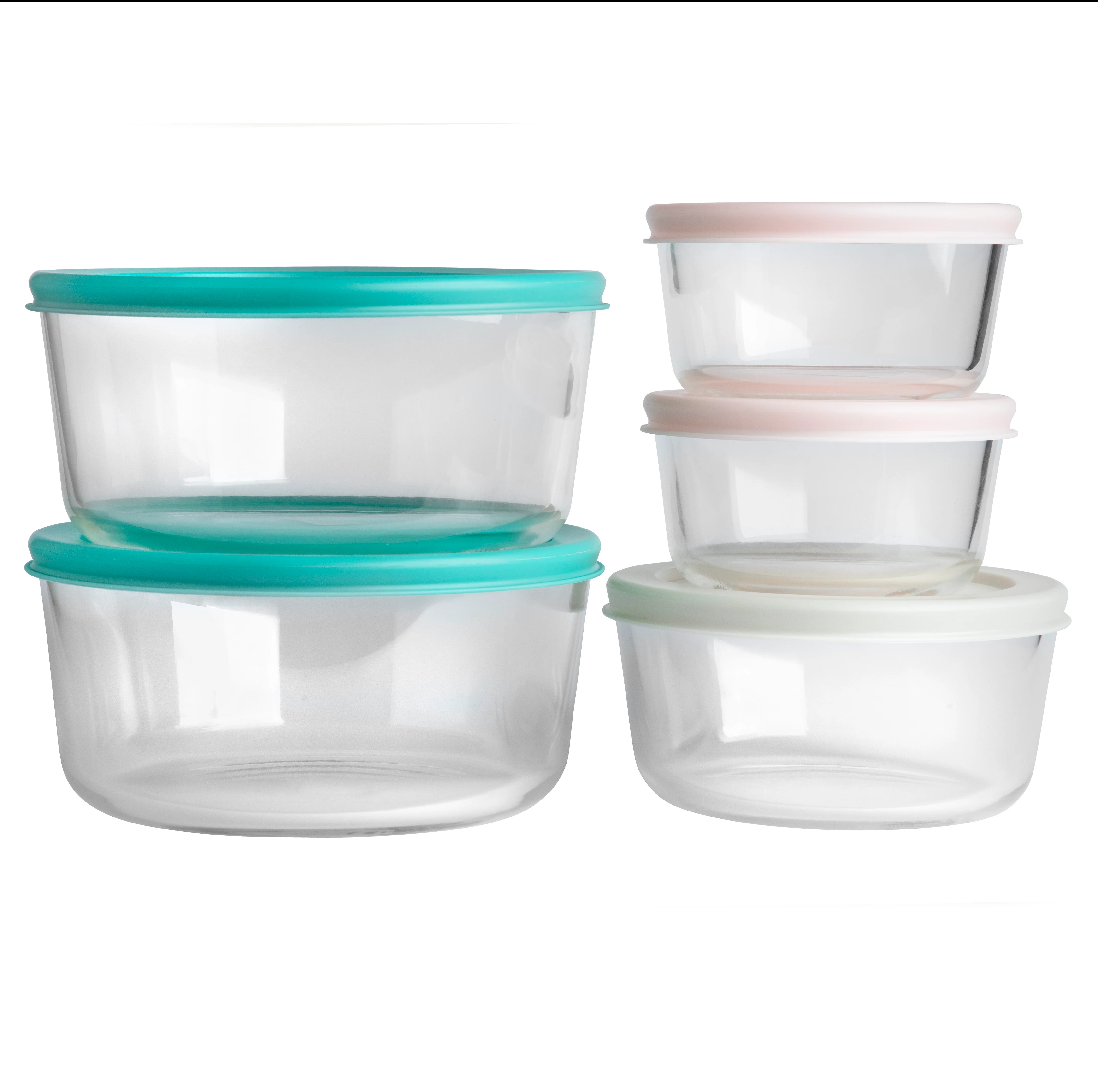 Pyrex® Simply Store Storage 5 Piece Round Set w/Coloured Lids - Image 2