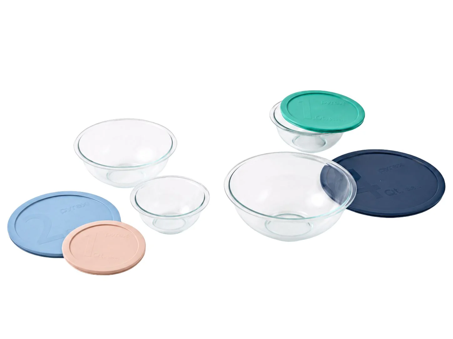 CLEARANCE Pyrex® Smart Essentials 8 Piece Coloured Bowl Set