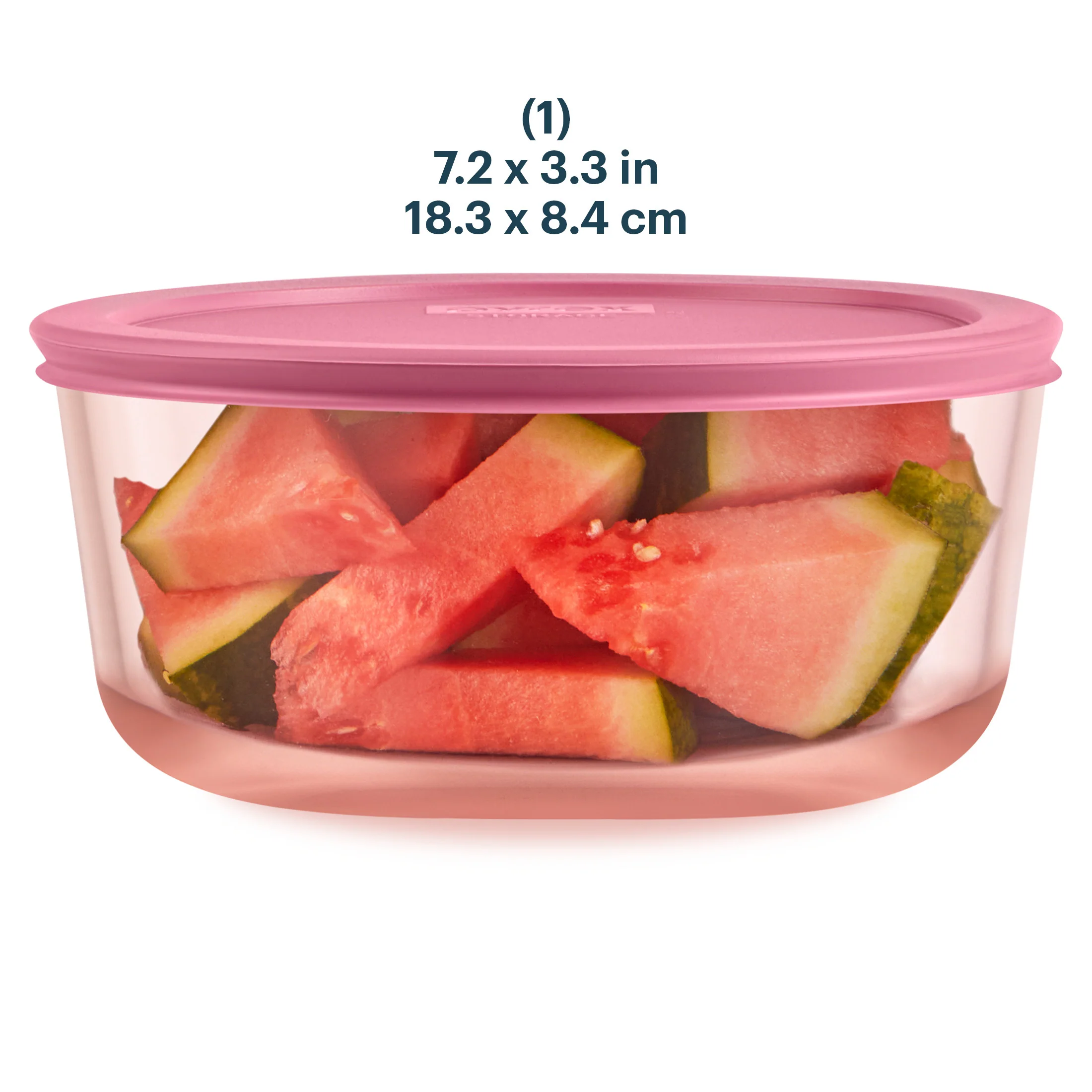 Pyrex® Colors Simply Store® 7 cup Round with Pink Lid - Image 2