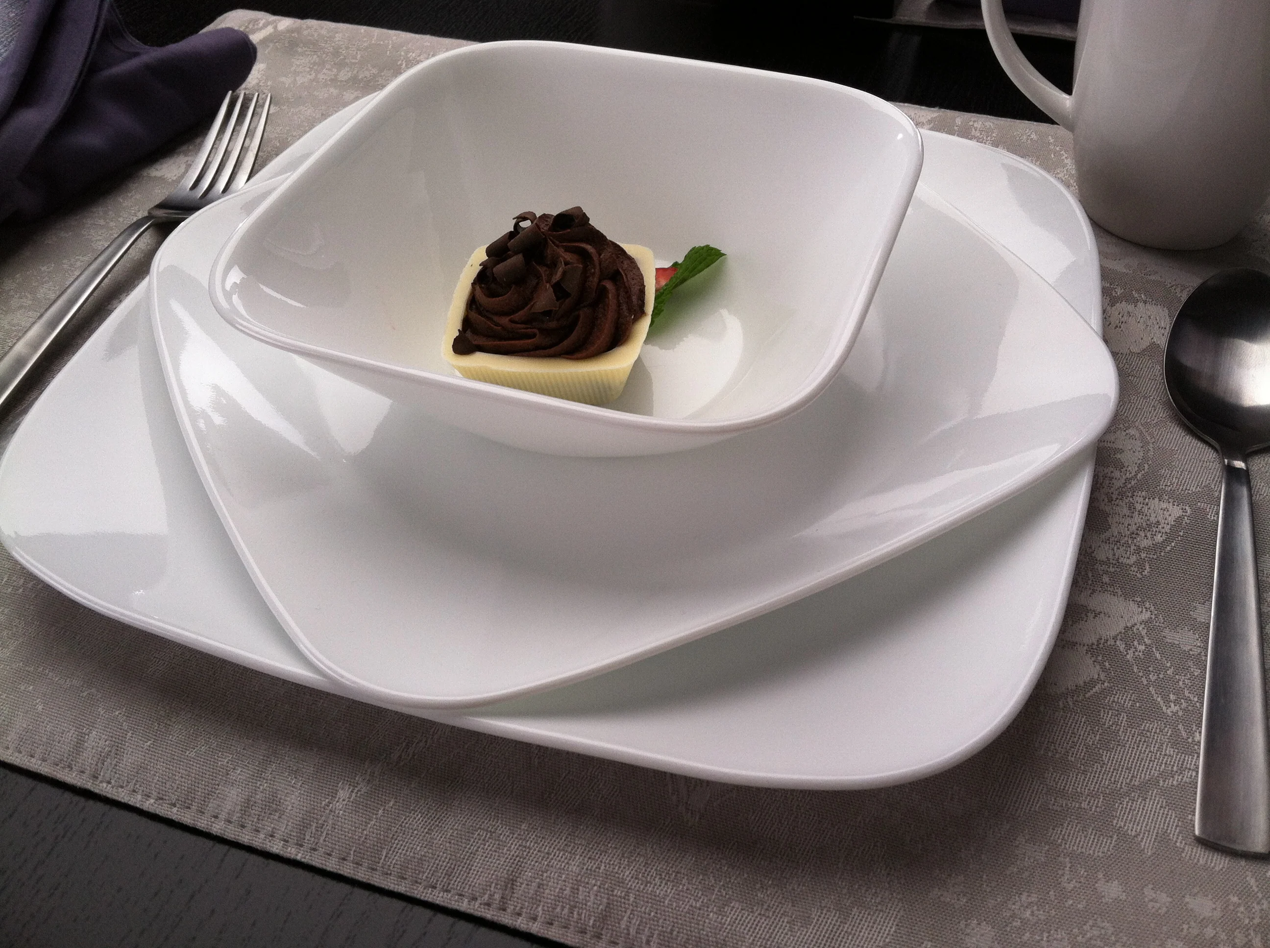 Corelle® Square Pure White 12 Piece Dinner Set - Image 2